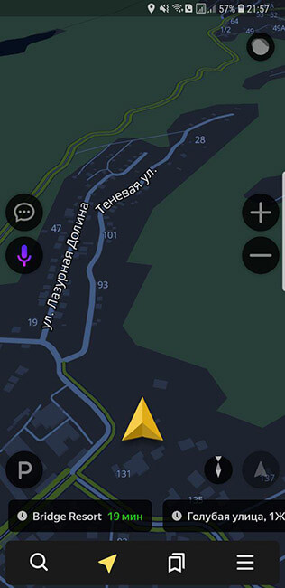 карта в Яндекс навигатор