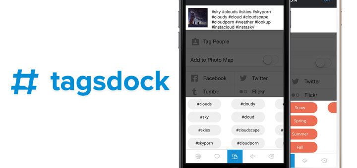 Логотип и интерфейс TagsDock клавиатуры для iOS