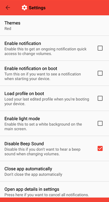 Настройки Quick Volume Controls для Android