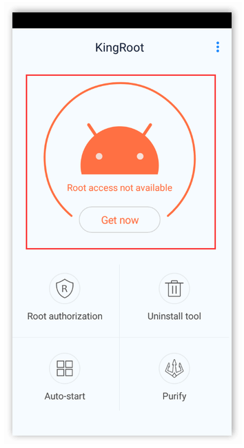 Запуск приложения KingRoot для Android