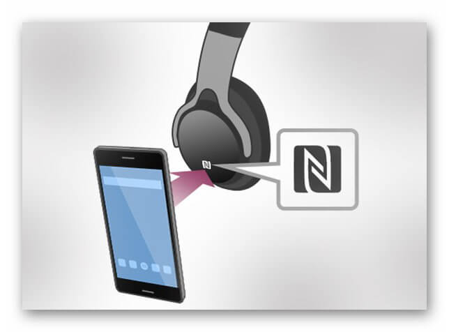 Подключение наушников через NFC