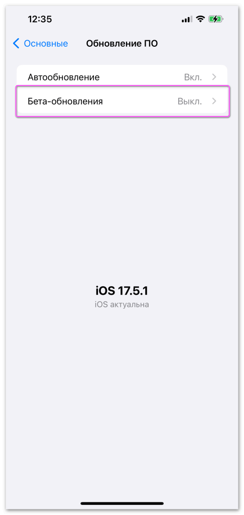 Нажимаем бета-обноdление IOS