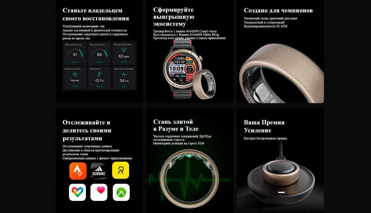 В России начались продажи умного кольца Amazfit Helio Ring