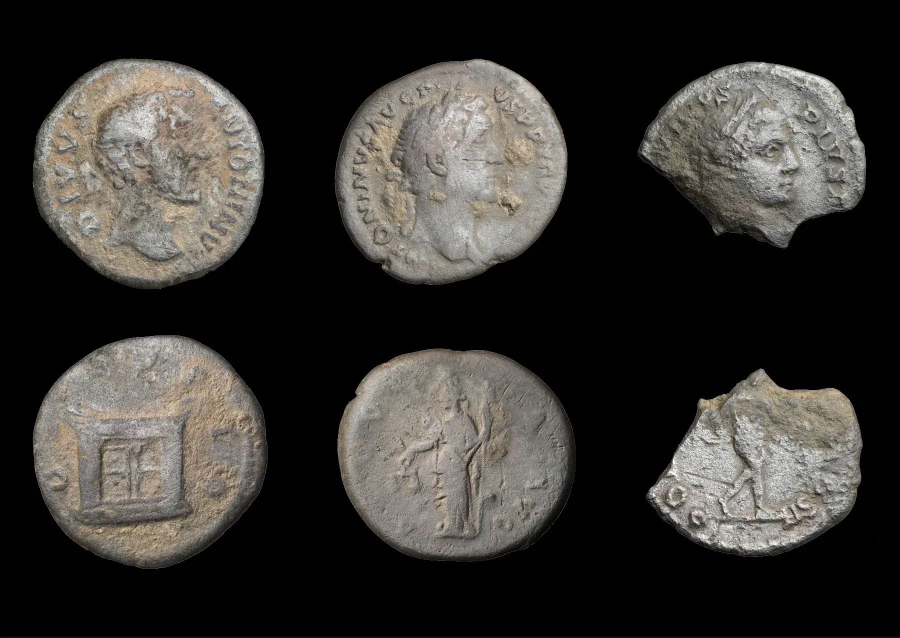 6 Roman coins