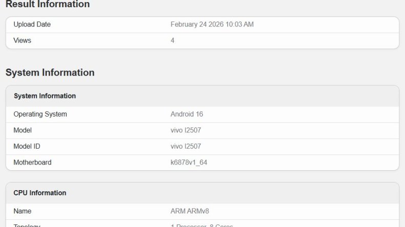 В списке iQOO Z11x на Geekbench представлено обновление набора микросхем