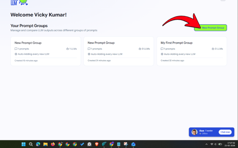 setting up prompt group on Try That LLM