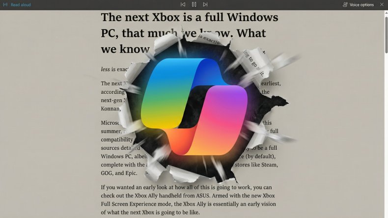 Инструмент Edge Canary «Чтение вслух» теперь запускает Copilot Vision
