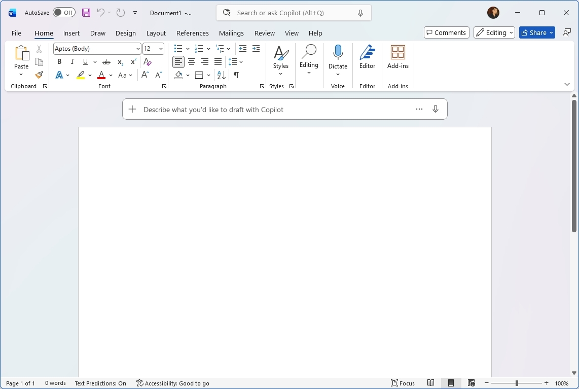 Microsoft Word on Windows 11