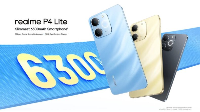 Запуск Realme P4 Lite 4G в Индии: 13-мегапиксельная камера, аккумулятор емкостью 6300 мАч, импульсный световой дизайн