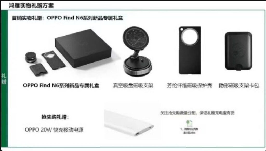 Oppo Find N6 gift box contents leak
