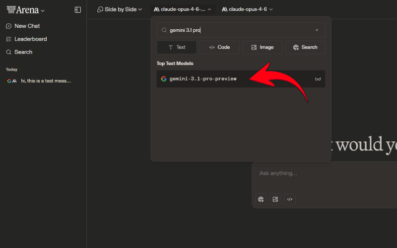 choosing LLM on Arena AI