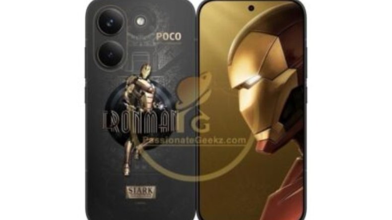 Poco X8 Pro Iron Man Edition выполнен в сером и золотом цветах