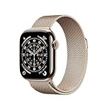 Apple Watch Series 11 GPS + Cellular 42mm Gold Titanium Case with Gold Milanese Loop