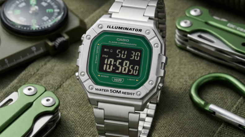 Casio выпускает в США недорогие цифровые часы W218HD-3AV с зеленым циферблатом