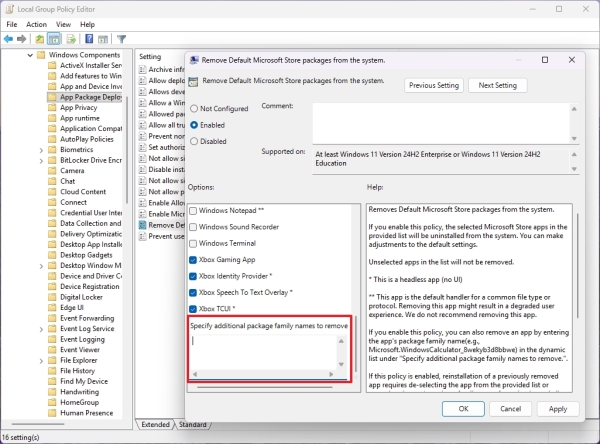 Remove Default Microsoft Store packages from the system