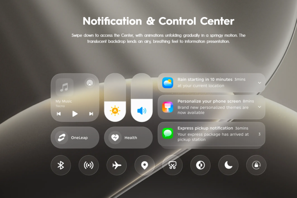 Tecno Android 16 (HiOS 16) - Control Center
