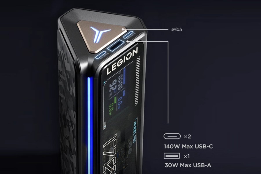 Lenovo Legion P9B power bank ports
