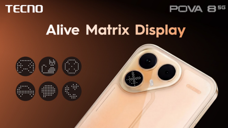 TECNO POVA 8 5G представлен с огромной батареей на 8 000 мАч и дисплеем Alive Matrix