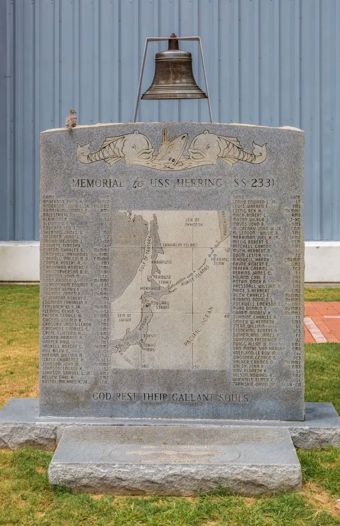 USS Herring Memorial statue at the Battleship Memorial Park in Mobile, Alabama. (Photo by: Ron Buskirk/UCG/Universal Images Group via Getty Images)