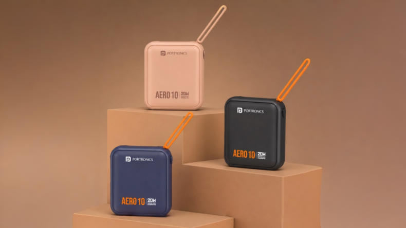 Portronics выпустила новый компактный пауэрбанк на 10 000 мАч со встроенным кабелем USB-C