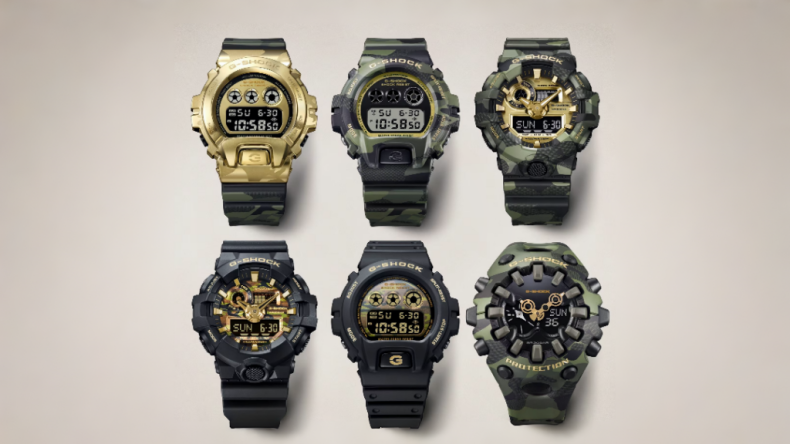 Casio выпустила в США четыре камуфляжных G-Shock Bold Camo с золотыми акцентами