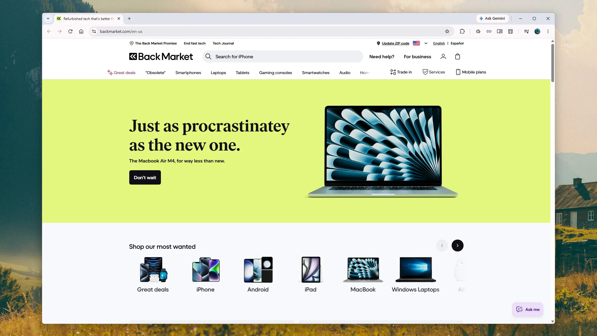 Главная страница BackMarket