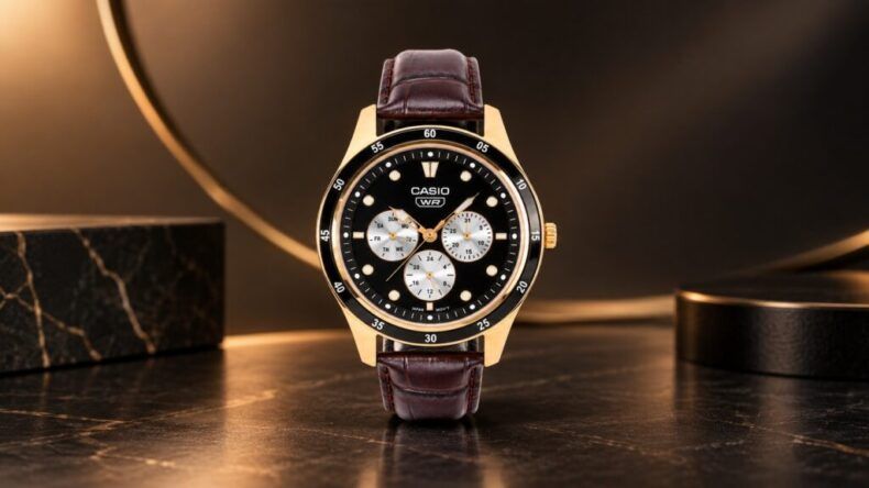 Casio представила кожаные часы с акцентами под розовое золото