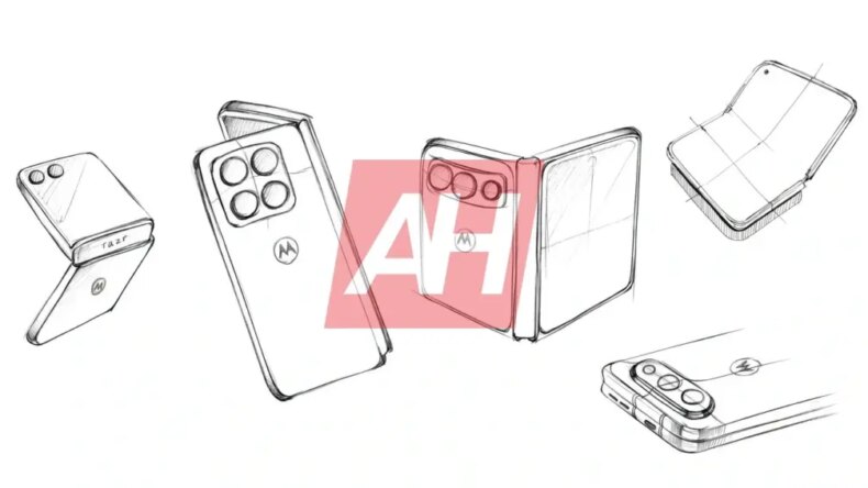 Утекли эскизы первого широкого складного смартфона Motorola