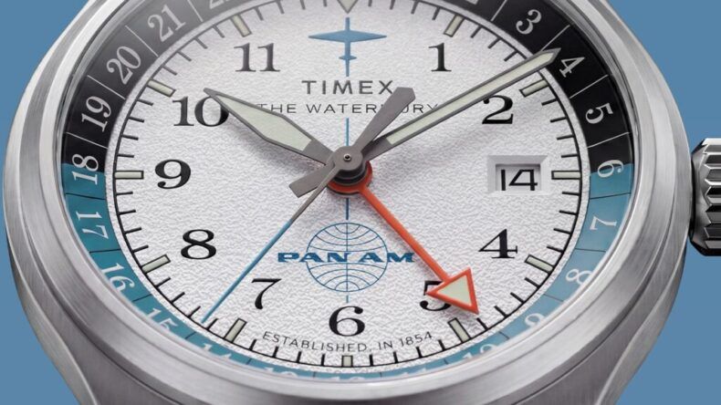 Timex выпустила Pan Am Waterbury GMT с двухцветным циферблатом и кварцем
